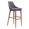 Modern Home 41" Gray and Brown Upholstered Bar Chair